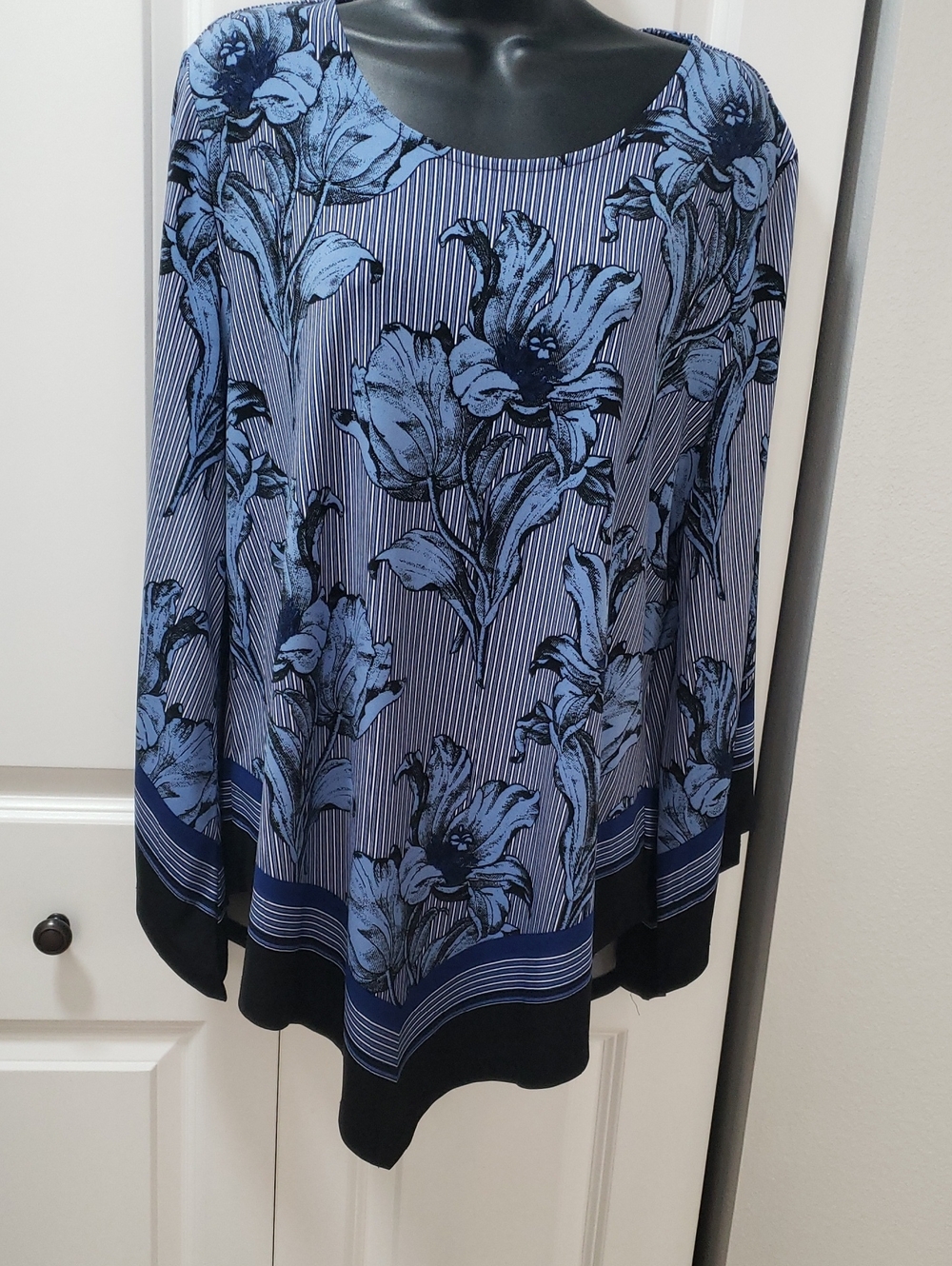 Alfani Blue Floral Top